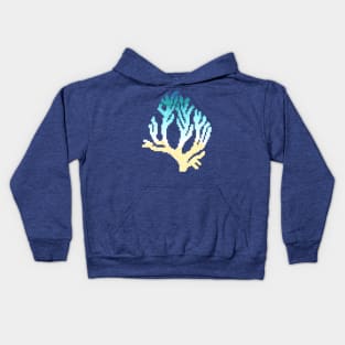 Modern Pixel Sea Coral Kids Hoodie